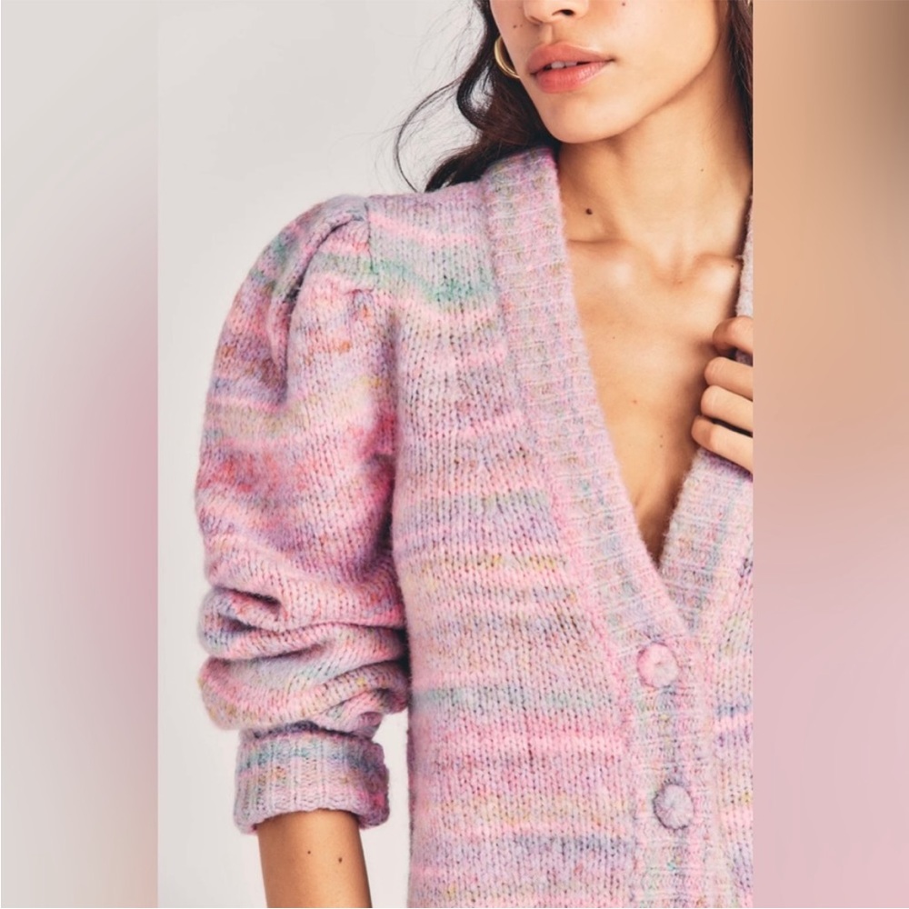 Love Shack Fancy - Wilford Boyfriend Cardigan in Pink Cloud - Picture 4 of 14